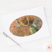 山羊座女性ヤギお洒落おもしろい 楕円形シール (封筒)