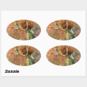 山羊座女性ヤギお洒落おもしろい 楕円形シール (シート)