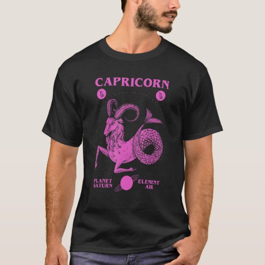山羊座惑星サターン要素空気1 Tシャツ (正面)