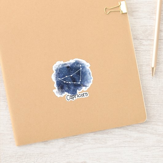 山羊座星の夜の星座カスタムのカット シール (ノートブック)