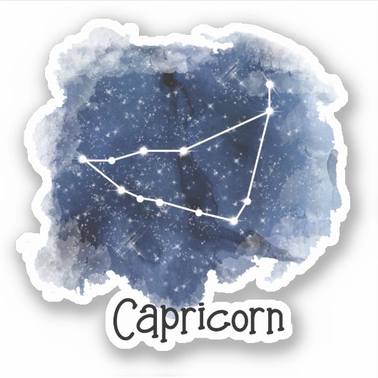 山羊座星の夜の星座カスタムのカット シール (正面)