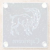 山羊座星座と星付き〔占星術の〕十二宮図サイン ガラスコースター (裏面)