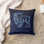 山羊座星座と星付き〔占星術の〕十二宮図サイン クッション (ブランケット)