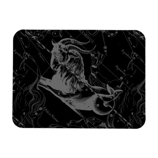 山羊座星座ヘベリアス1690オンブラック マグネット (横)