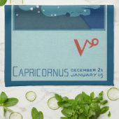 山羊座星座、ヴィンテージ〔占星術の〕十二宮図、占星術 キッチンタオル (折り畳み)