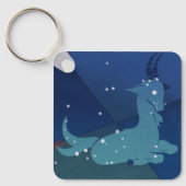 山羊座星座、ヴィンテージ〔占星術の〕十二宮図、占星術 キーホルダー (正面)