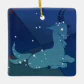 山羊座星座、ヴィンテージ〔占星術の〕十二宮図、占星術 セラミックオーナメント (正面)