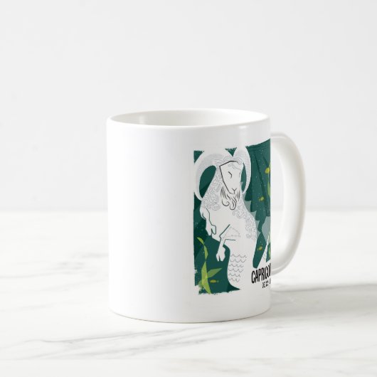 山羊座海のヤギの(占星術の)十二宮図 コーヒーマグカップ (正面右)