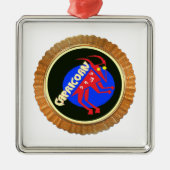 山羊座漫画〔占星術の〕十二宮図星占いデザイン メタルオーナメント (正面)