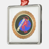 山羊座漫画〔占星術の〕十二宮図星占いデザイン メタルオーナメント (左)