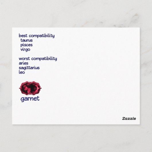 山羊座特性〔占星術の〕十二宮図カード ポストカード (裏面)