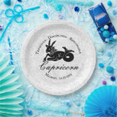 山羊座白黒〔占星術の〕十二宮図占星術ヴィンテージ  ペーパープレート (パーティー)