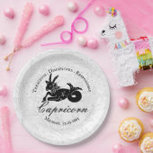 山羊座白黒〔占星術の〕十二宮図占星術ヴィンテージ  ペーパープレート (パーティー)