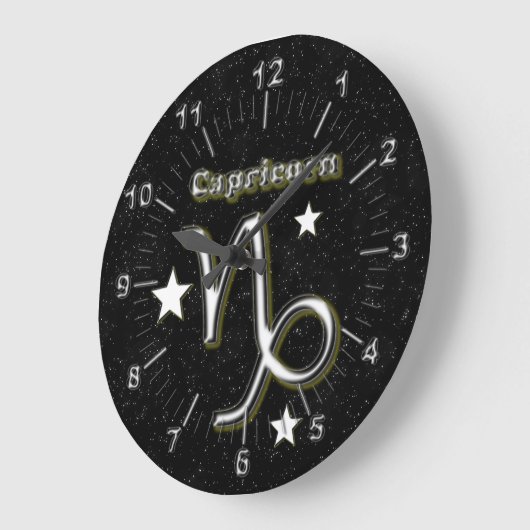山羊座記号 ラージ壁時計 (傾斜)