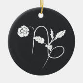 山羊座誕生フラワーパンジー〔占星術の〕十二宮図標識炭 セラミックオーナメント (正面)