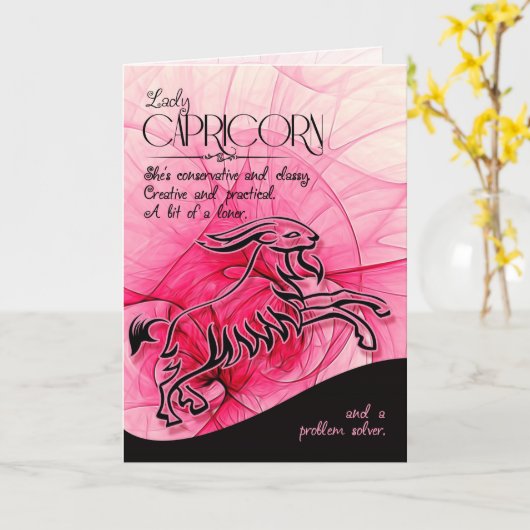 山羊座誕生日のための彼女の〔占星術の〕十二宮図星記号 カード (黄色い花)