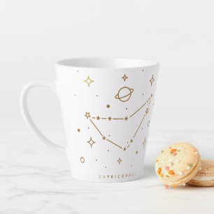 山羊座金ゴールド抽象芸術星座コーヒーマグ カフェラテマグ