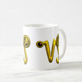 山羊座金ゴールド〔占星術の〕十二宮図標識ジュエル コーヒーマグカップ (正面右)
