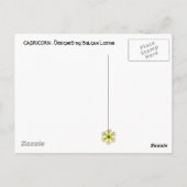 山羊座金ゴールド〔占星術の〕十二宮図誕生日ジュエル、ブラックオニキス ポストカード (裏面)