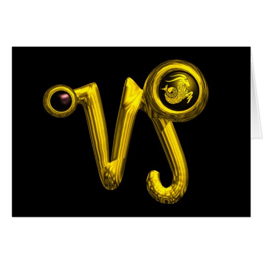 山羊座金ゴールド〔占星術の〕十二宮図誕生日宝石 (正面横)