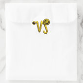 山羊座金ゴールド〔占星術の〕十二宮図誕生日標識宝石 ラウンドシール (バッグ)