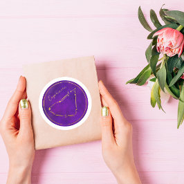 山羊座金箔〔占星術の〕十二宮図星座 ラウンドシール