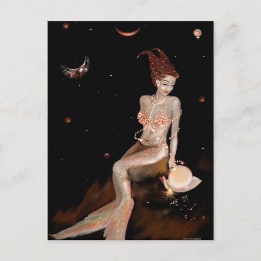 山羊座、はがき ポストカード (正面)