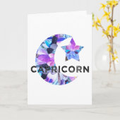 山羊座  クレセントムーン 星 コラージュアート カード (黄色い花)