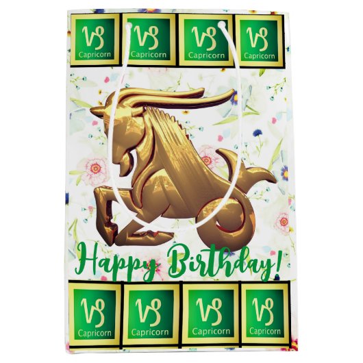 山羊座-ハッピーバースデー中抱き枕 ミディアムペーパーバッグ (正面)