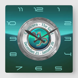 山羊座-ヤギの(占星術の)十二宮図の印 スクエア壁時計