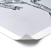 山羊座（ヤギ）と「ポー」からのイラストレーション ポスター (角)