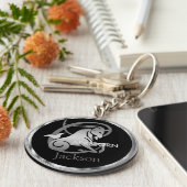 山羊座♑ヤギ – 〔占星術の〕十二宮図サイン キーホルダー (側面)