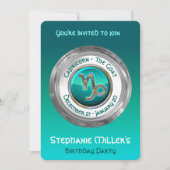 山羊座 – ヤギ〔占星術の〕十二宮図標識 招待状 (正面)