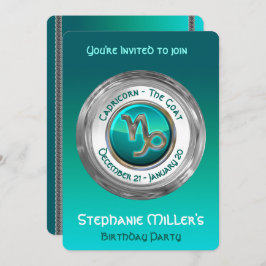 山羊座 – ヤギ〔占星術の〕十二宮図標識 招待状