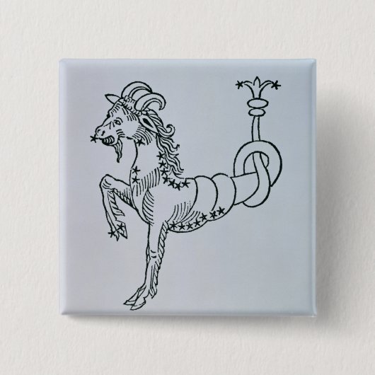 山羊座(ヤギ) 「Poeからのイラストレーション 缶バッジ (正面)