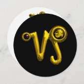 山羊座,十二星座,誕生日パーティー 招待状 (正面/裏面)