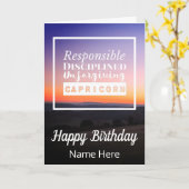 山羊座〔占星術の〕十二宮図おもしろい特性誕生日 カード (黄色い花)