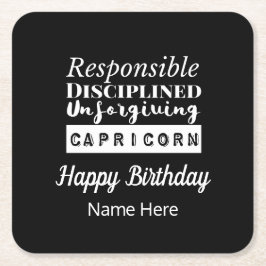 山羊座〔占星術の〕十二宮図おもしろい特性誕生日 スクエアペーパーコースター