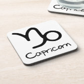 山羊座〔占星術の〕十二宮図のサインオンホワイトバックグラウンド コースター (左側)