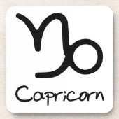 山羊座〔占星術の〕十二宮図のサインオンホワイトバックグラウンド コースター (正面)