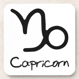 山羊座〔占星術の〕十二宮図のサインオンホワイトバックグラウンド コースター