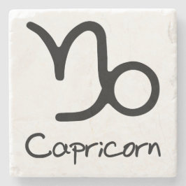 山羊座〔占星術の〕十二宮図のサインオンホワイトバックグラウンド ストーンコースター