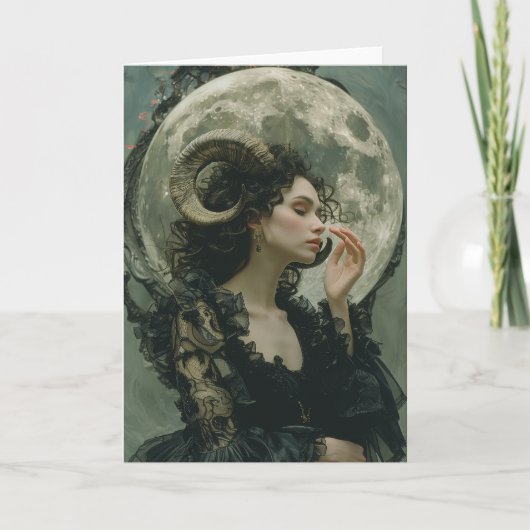 山羊座〔占星術の〕十二宮図のサイン、星占い、タロット、ノートカード ノートカード (正面)