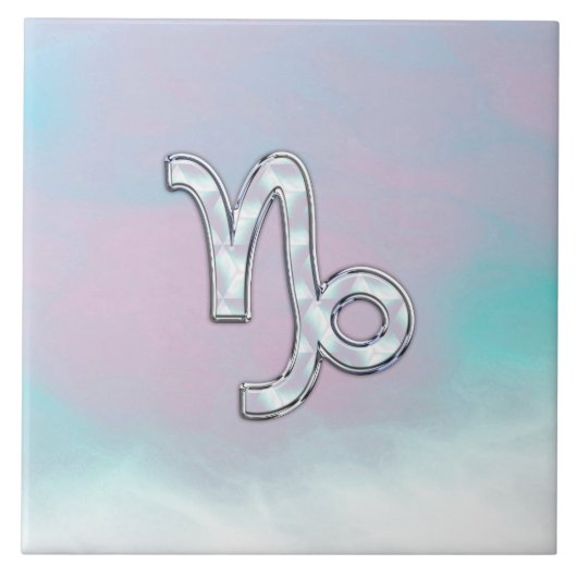 山羊座〔占星術の〕十二宮図のシンボル真珠デコールの母 タイル (正面)