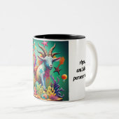 山羊座-〔占星術の〕十二宮図アート ツートーンマグカップ (正面右)