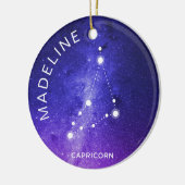 山羊座〔占星術の〕十二宮図オーナメントパーソナライズされた〔占星術の〕十二宮図プレゼント セラミックオーナメント (左)