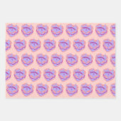 山羊座〔占星術の〕十二宮図コケットハートお誕生日ケーキ ラッピングペーパーシート (正面)