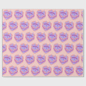 山羊座〔占星術の〕十二宮図コケットハートお誕生日ケーキ ラッピングペーパー (フラット)