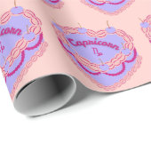 山羊座〔占星術の〕十二宮図コケットハートお誕生日ケーキ ラッピングペーパー (ロールコーナー)