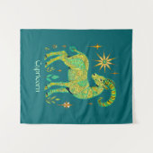 山羊座〔占星術の〕十二宮図サインインの複雑なパターン タペストリー (正面(横))